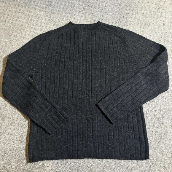 Banana Republic 100% Merino Wool Sweater Womens XL Pullover Gray V Neck - Picture 2 of 3